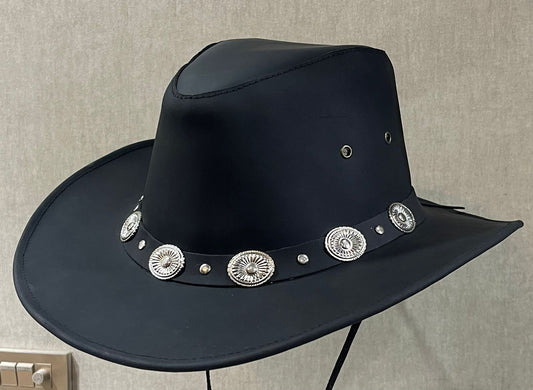 Ganyees 100% Premium Leather Waterproof Hat Black G-007